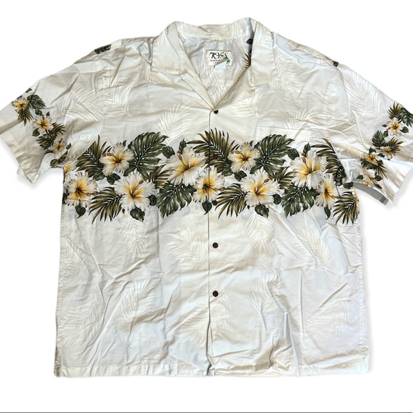 Mens Hawaiian Button Down Cotton Shirt - Picture 1 of 4